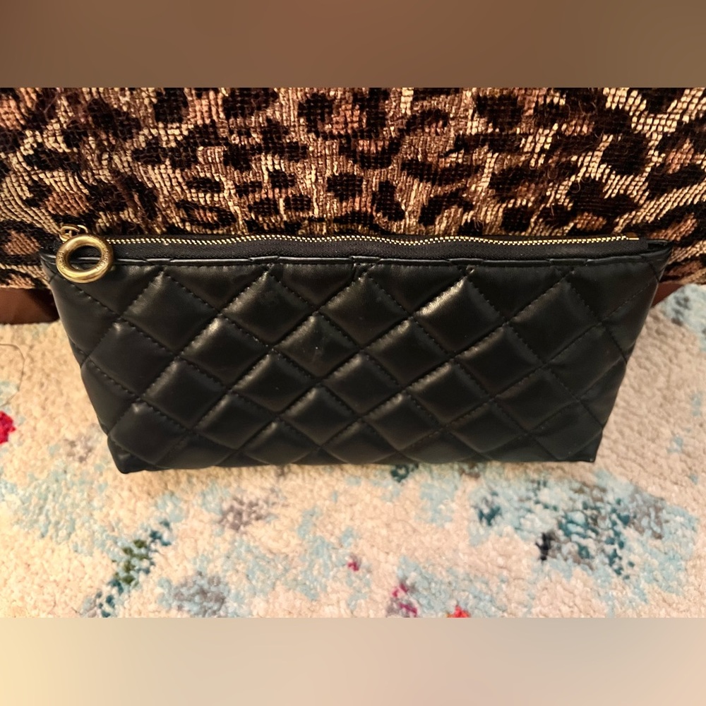 Saint Laurent quilted pouch makeup bag /black